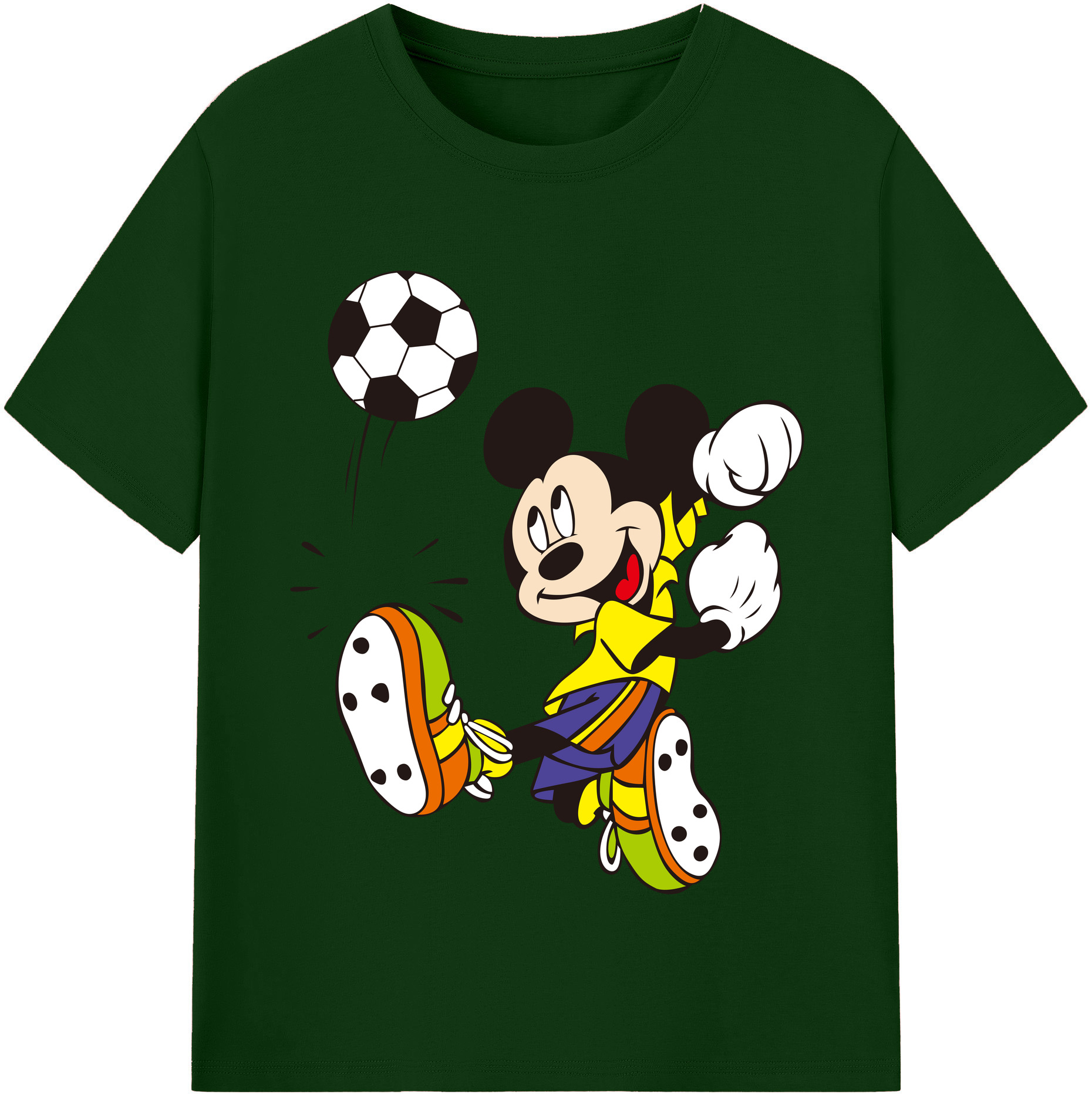 （画像用） ミッキーマウス Mickey Mouse 綿100％半袖Tシャツ（フロントプリント）